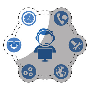 中心電話銷售技術服務人員耳機IC數據處理解析